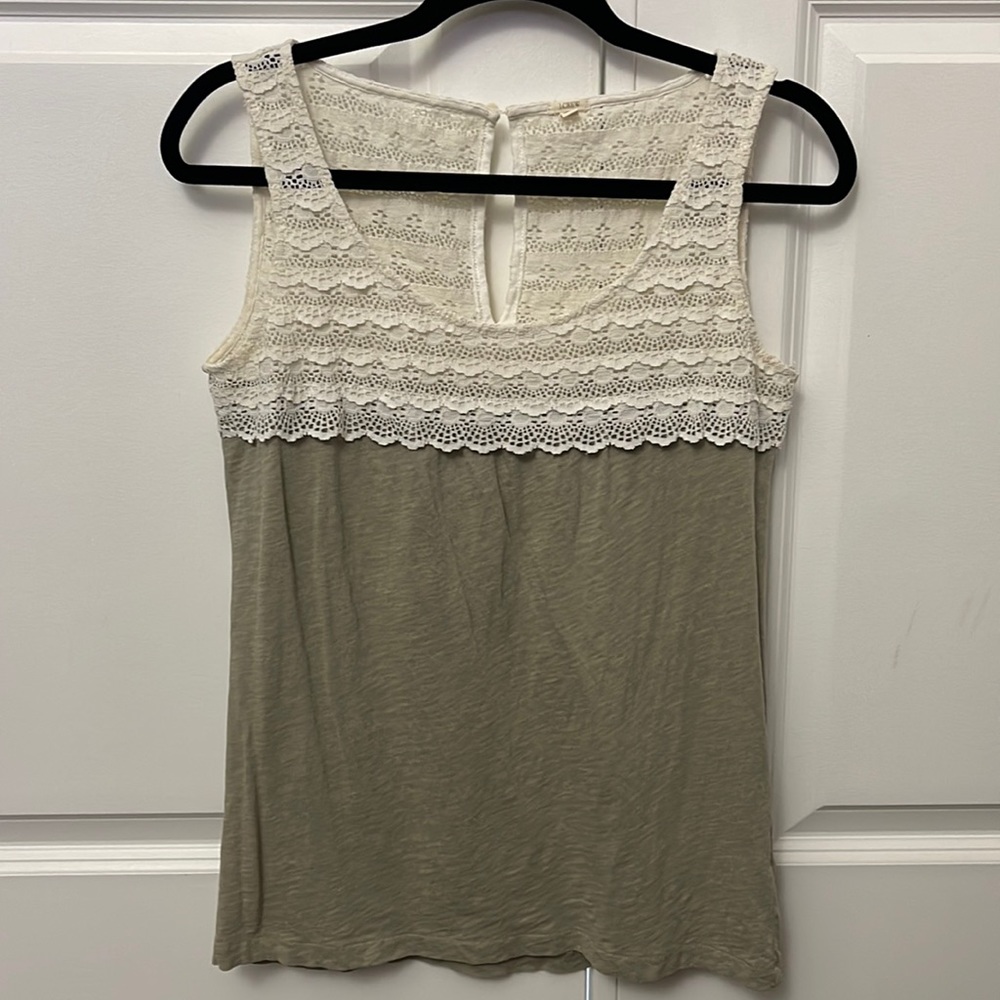 J. Crew Scalloped Lace Tank Top, Size XS